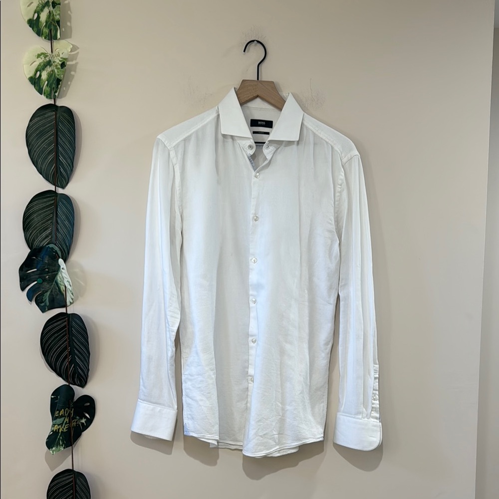Boss Hugo Boss Slim Fit Textured Dress Shirt 41 16